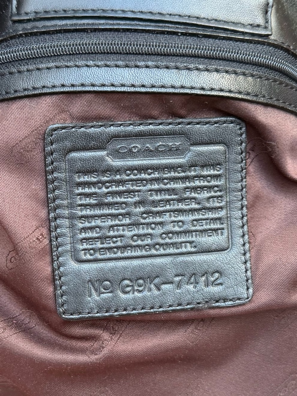 VINTAGE Coach Mercer Twill Shoulder Bag Black G9K-7412 With COA - Picture 9 of 16